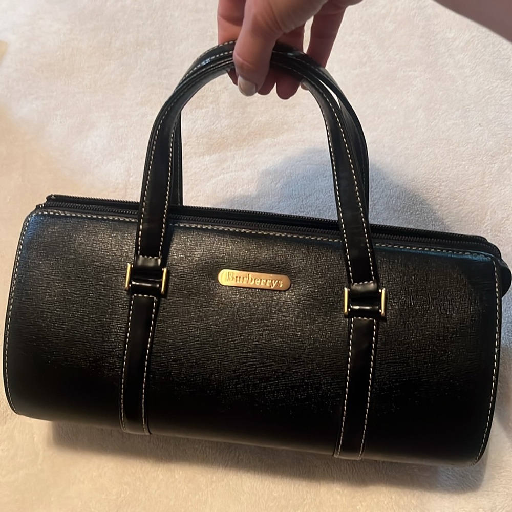 Burberry Black Leather Saffiano Shoulder Bag - Picture 6 of 7